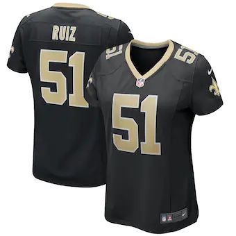 womens nike cesar ruiz black new orleans saints game jersey